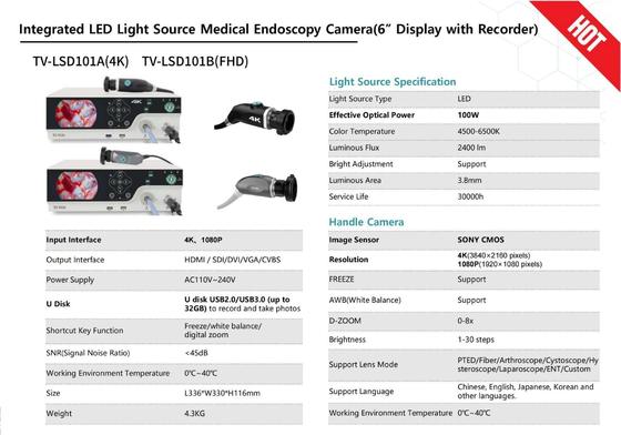 comprare Tuyou TV-LSD101A 4K Endoscope Camera System with 6 inch Screen and 1/2.8