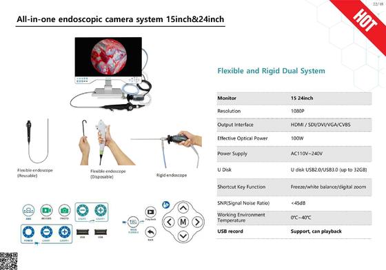TUYOU TU-15LSDC Telecamera per endoscopio medico All-in-One da 15,6 pollici IPX8 impermeabile 1080P per endoscopi rigidi e flessibili