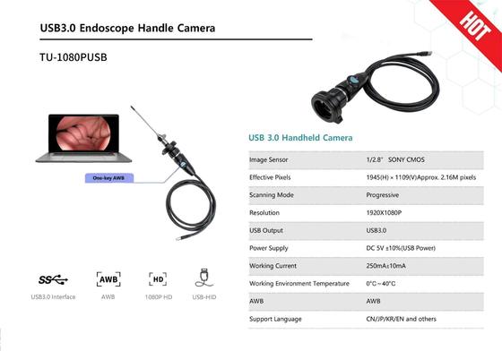 1080P FHD Medical Endoscope Camera with SONY CMOS Sensor and Auto White Balance